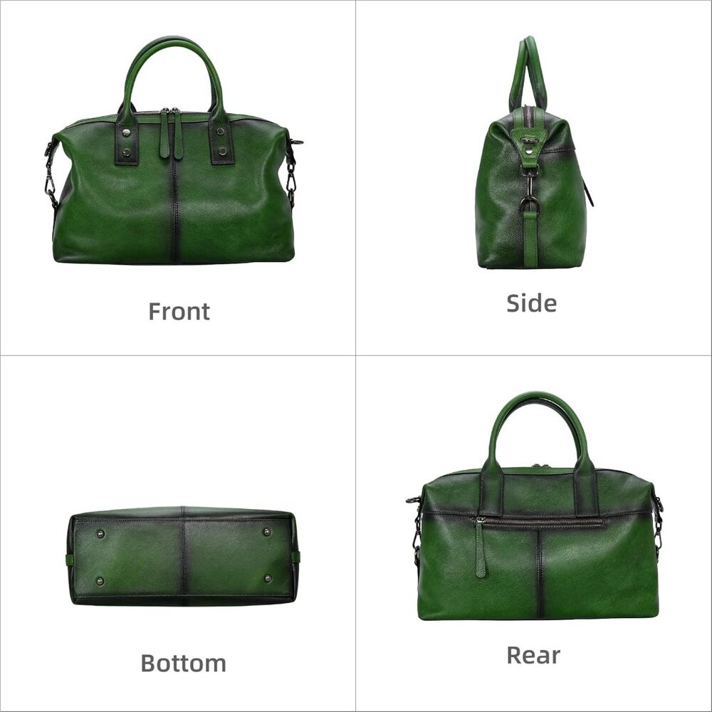 Genuine Leather Satchel Tote Bag Top Handle Handbag Designer Shoulder Bag Large - Picture 4 of 7